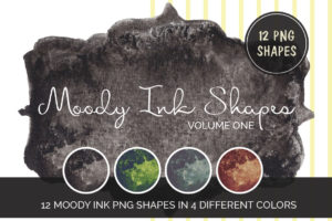 Moody png Ink Shapes Black