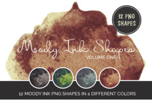 12 Moody Ink Shapes sepia