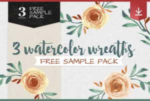 3 wreaths watercolor freebie